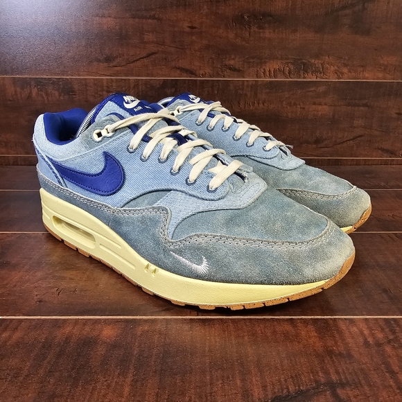 Nike Air Max 1 PRM Premium 'Dirty Denim' Blue Athletic Sneakers Mens Size 12 - Picture 2 of 10